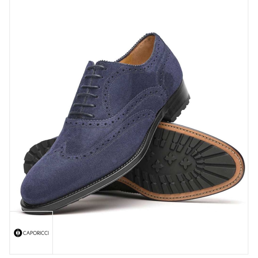 Caporicci 921 Suede Wingtip Oxfords Blue